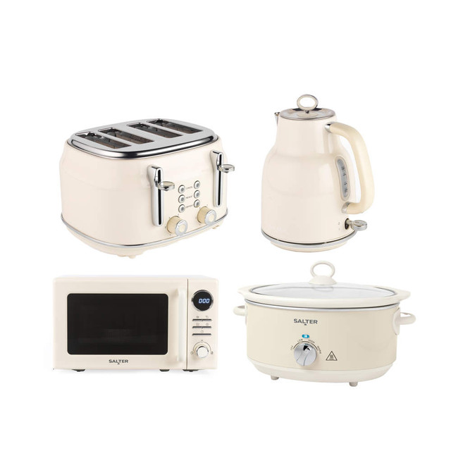 Retro Cream Kitchen Set - 6L Slow Cooker