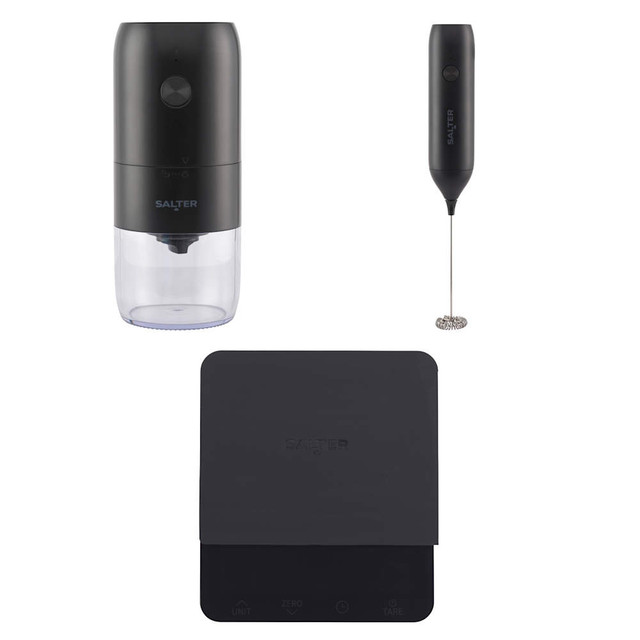 Coffee Grinder, Scale & Milk Frother Set