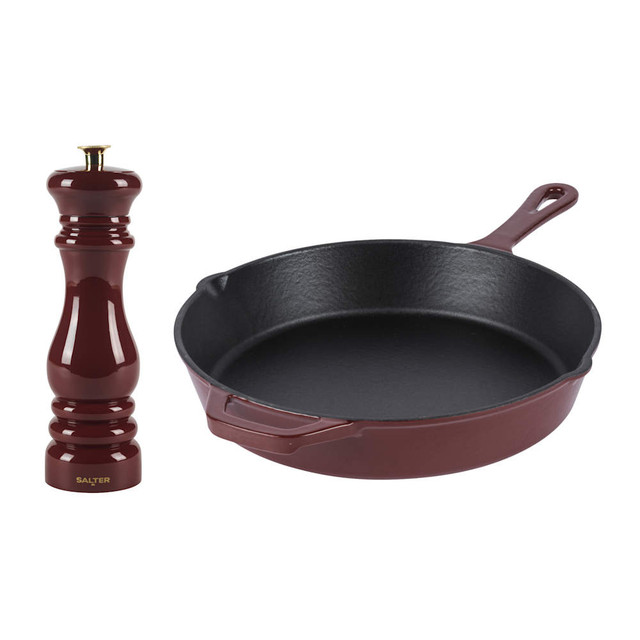 Chester Mill & Cast Iron Frying Pan Set - Red
