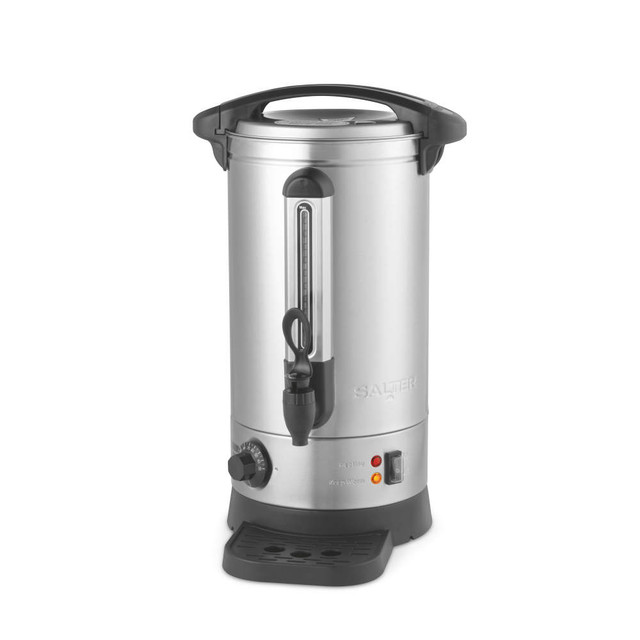 Salter stainless steel hot water urn with tap and temperature control, single unit