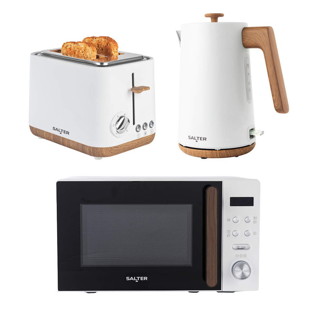 Toronto Kettle, 2-Slice Toaster & Microwave Set - White