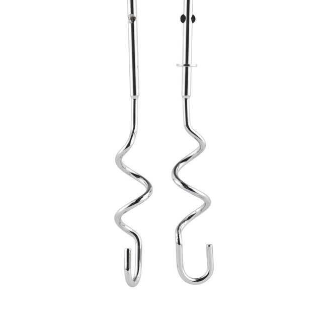 Pair of stainless steel dough hooks for hand mixer
