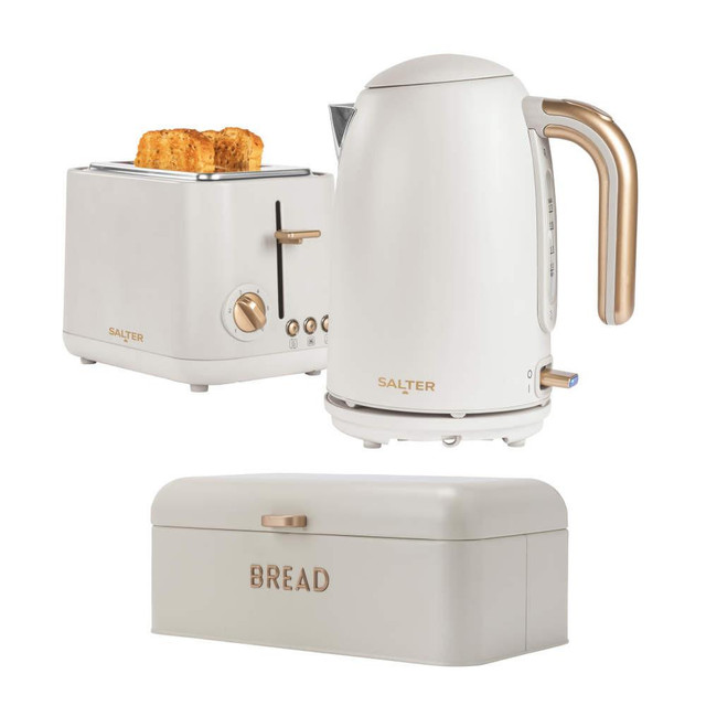 Pebble Kettle, Toaster & Bread Bin - Stone 