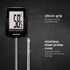Digital cooking thermometer with large display, silicon grip, and stainless steel probe case
