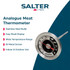 Meat thermometer in roast chicken on red dish, festive dinner setting, UK product image