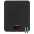 Black Salter digital kitchen scale with red LED display, shown with two AA batteries.