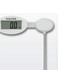 Glass digital bathroom scale, Salter brand, square, 30cm x 30cm, side and top view