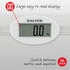 Salter bathroom scale LCD showing 0.0kg, large easy-read display, switches between kg and st/lb.