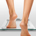 Salter digital bathroom scale display showing zero kilograms