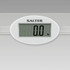 Glass digital bathroom scale with silver accents, showing 0.0kg on display