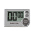 Silver digital kitchen timer with large LCD display and Salter branding
