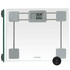 Digital bathroom scale with glass platform and LCD display, shows 0.0 kg