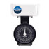 Black mechanical kitchen scale with clear bowl and dial, no batteries needed