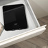 Black digital kitchen scale with LED display, 20cm x 15.5cm