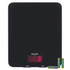 Black digital kitchen scale with red LED display, includes two AA alkaline batteries