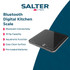 Salter Smart Scale Pro in black, Bluetooth kitchen scale boxed.