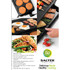Salter electric grill and griddle with cooked food shown, non-stick, 48 x 26 cm size.