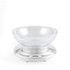White mechanical kitchen scale with clear bowl, front view