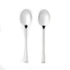 2 piece silver serving spoon set in box packaging