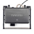 Black Salter grill with brushed metal finish, shown closed from the top.