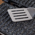 Granite-effect non-stick grill plate with stainless steel slotted spatula
