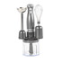 Salter grey hand blender set with whisk and chopper attachments