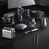 Salter gunmetal kitchen appliances set, including mixer, kettle, toaster, and blender