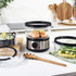 Three-tier electric food steamer with stainless steel base and timer dial