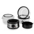 Salter electric food steamer with stainless steel base and four clear stackable containers