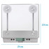 Salter digital kitchen scale, glass and steel, 21cm x 20cm, with LCD display.