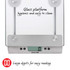 Electronic kitchen scale weighing multiple baking ingredients in one bowl.