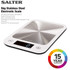 Salter 5kg stainless steel electronic kitchen scale with backlit display