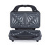 Open sandwich toaster with non-stick triangular plates, ready for filling and grilling.