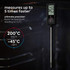 Digital food thermometer on dark background, displaying 20.5°C, highlights fast and precise readings.