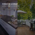 Split image of modern kitchen and outdoor BBQ area with text: indoor & outdoor, perfect for both.
