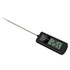 Black digital cooking thermometer with LCD display and stainless steel probe