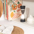 Salter salt and pepper mill with black and steel finish on kitchen shelf