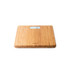 Bamboo digital bathroom scale with LCD display, top-down view