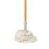 Cotton string mop with bamboo handle, shown upright against white background.