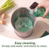Hand pouring washing up liquid into blender jug to show easy cleaning feature.