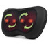 Black heated shiatsu massage pillow with visible rotating nodes for neck and back