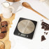 Digital kitchen scale with glass bowl measuring milk in ml or fl oz, Aquatronic feature