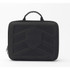 Black hard-shell carrying case with handle, shown closed, front-facing