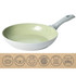 Light grey non-stick frying pan with pale green interior, suitable for all hob types.