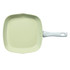 Square cream grill pan with light grey handle, top view
