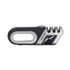 Salter manual knife sharpener, black and silver, shown from side