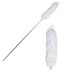 White extendable fluffy duster, close-up shown, for cleaning high surfaces