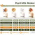 Nut milk maker with jug, blending blade and bowls of almonds, oats and cashews