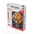 Boxed Salter Aquatronic electronic scale with bowl of fruit, front angled view