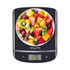 Boxed Salter Aquatronic electronic scale with bowl of fruit, front angled view